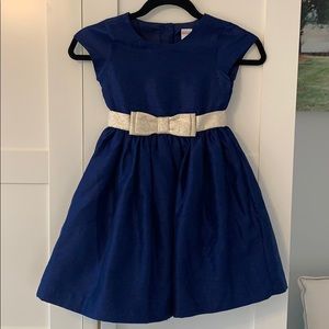 Gymboree Navy and gold sateen dress - size 6